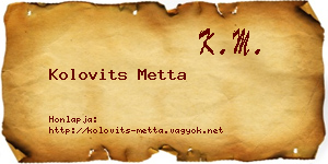 Kolovits Metta névjegykártya